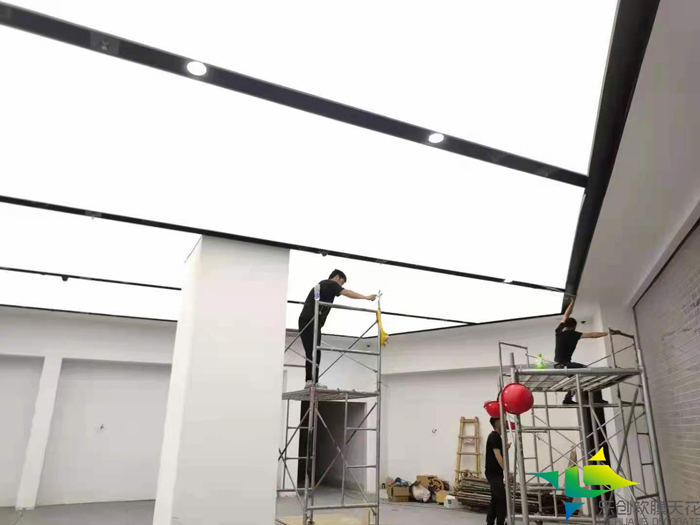 華為手機旗艦店雙層軟膜天花吊頂圖片